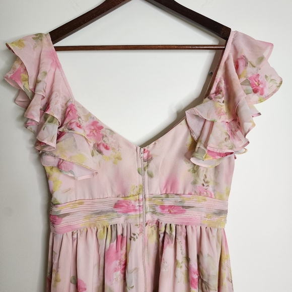 Birdy Grey Pink Floral Midi Dress - Picture 12 of 16